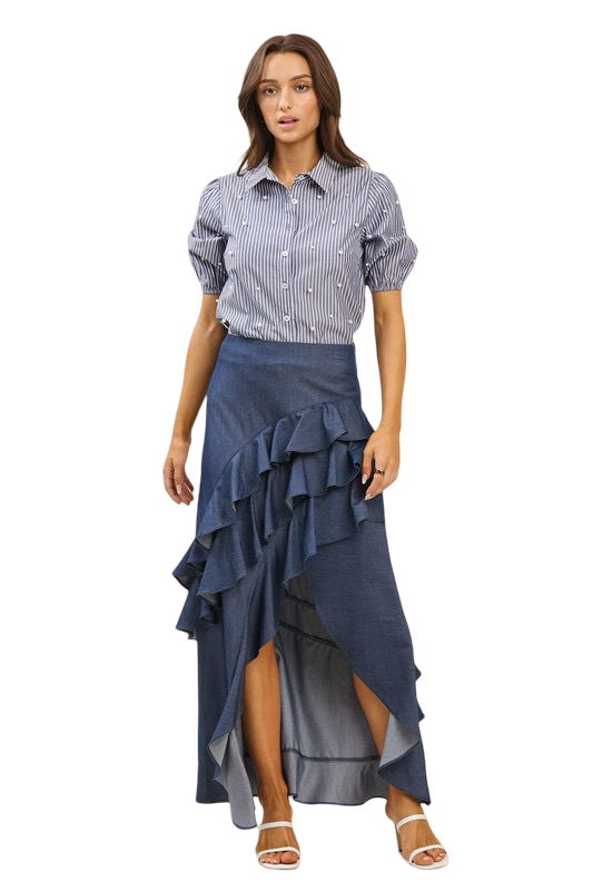 Apparel- Able Midi Slit Front Skirt