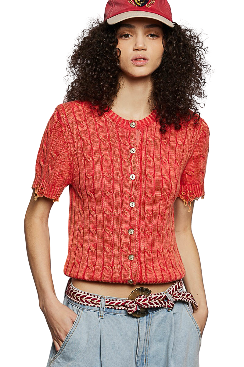Pol Embroidered Leaf Sash Belt with Concho Buckle