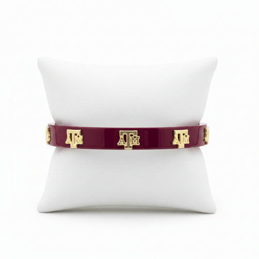 Bracelets- Canvas Game Day Texas A&M Resign Bangle