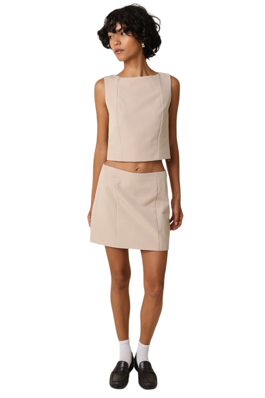 Olivaceous Blair Tailored  Mini Skirt