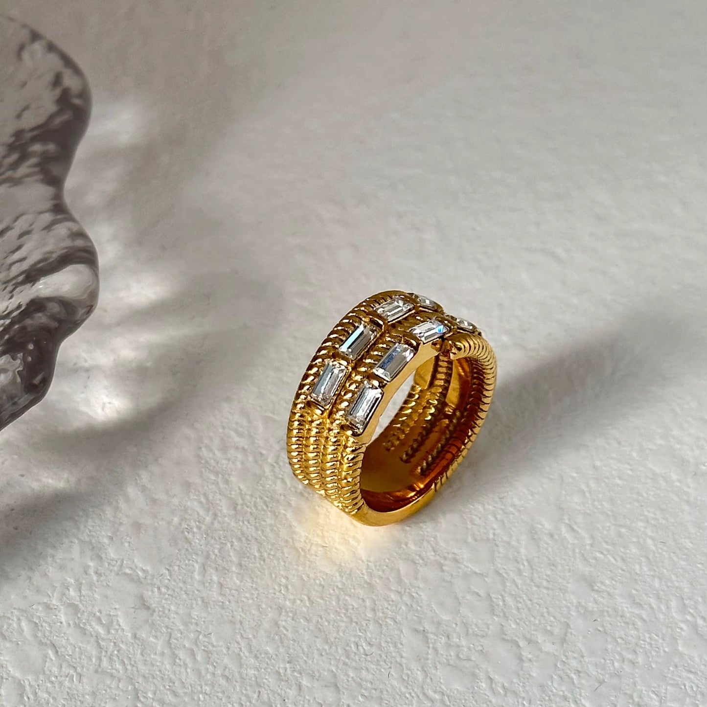 Rings- M&E Bling 18k GP Four Layer Python  Ring