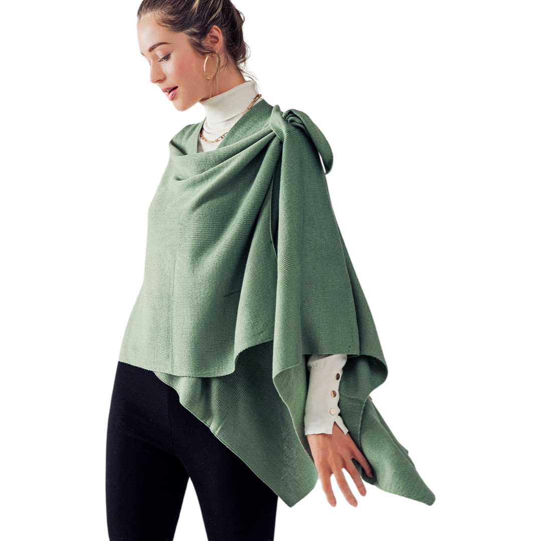 Apparel- Trend Notes Shoulder Strap Wrap Aryana Cape