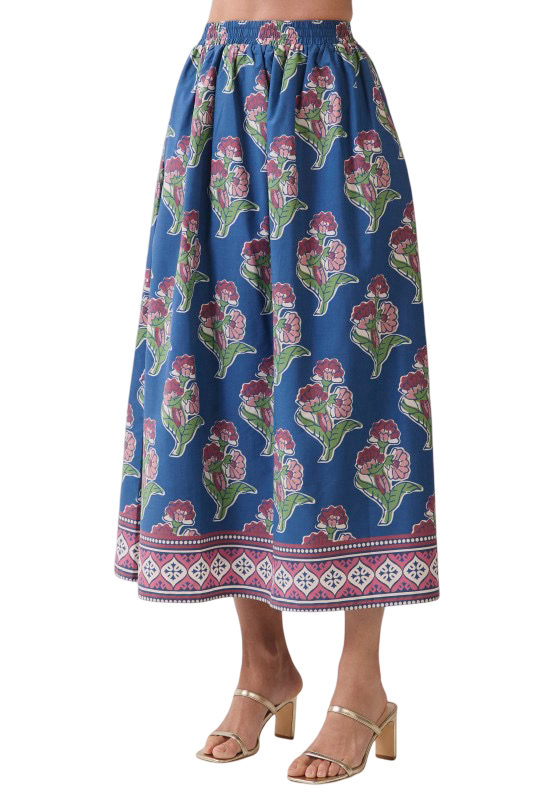 Falda midi TCEC con estampado floral