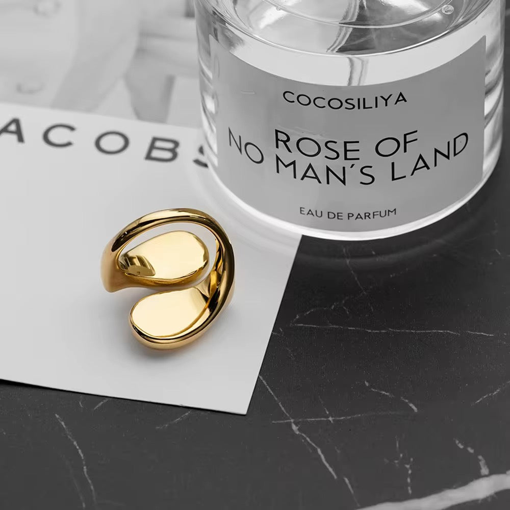 Rings- M&E Bling 18k Gold Plated Water Drop Pearl  Ring