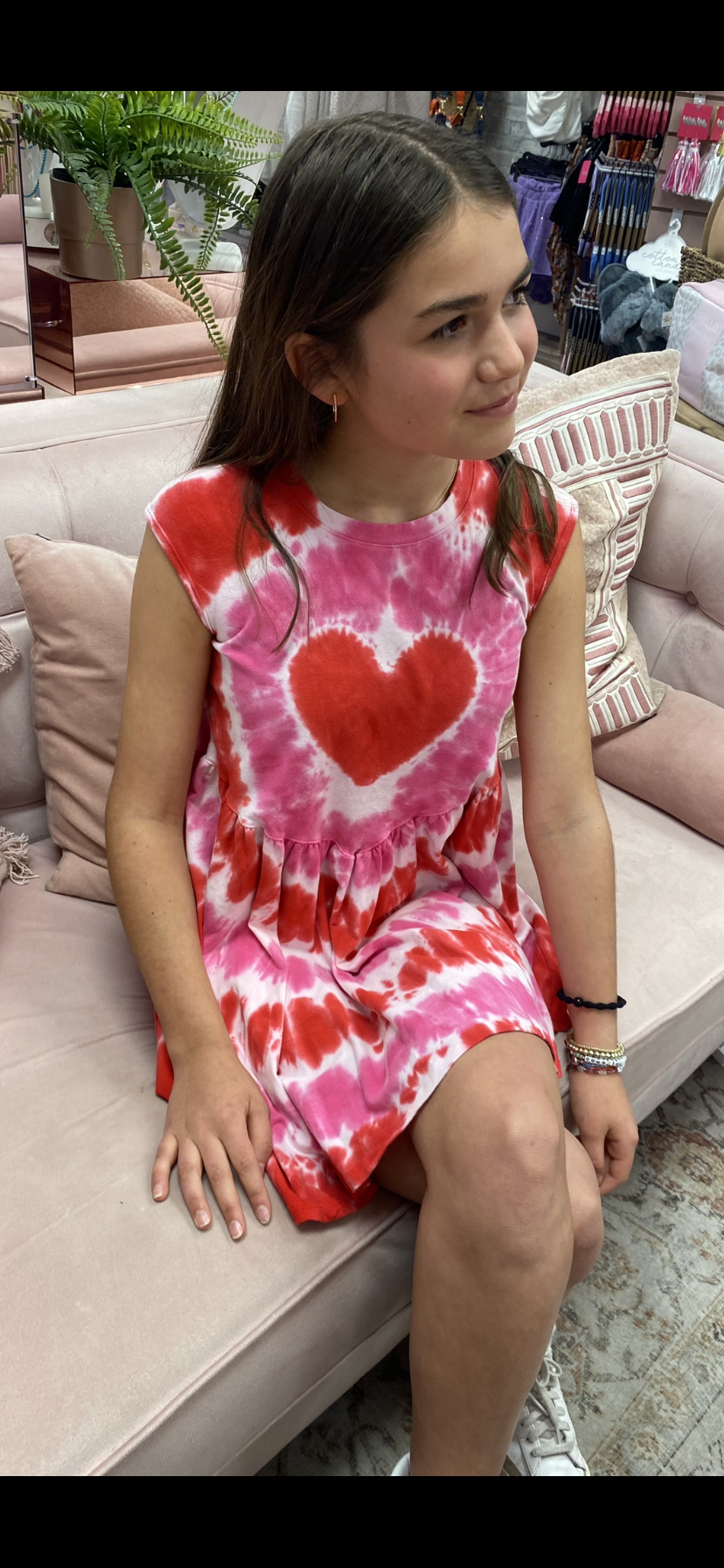 Girls- Erge Tie Dye Heart Dress
