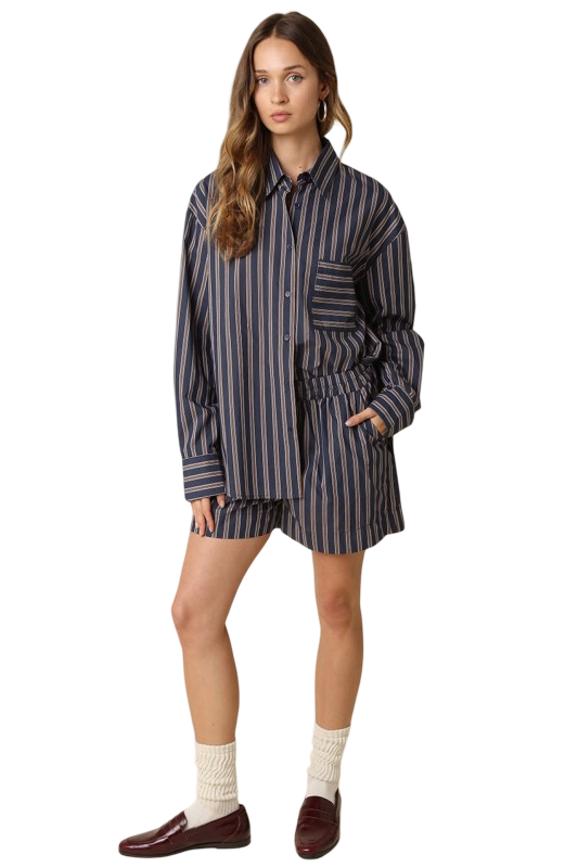Olivaceous Hunter Striped Lounge Shorts