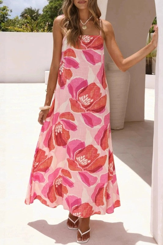 Sundayup Floral Strap Maxi Dress
