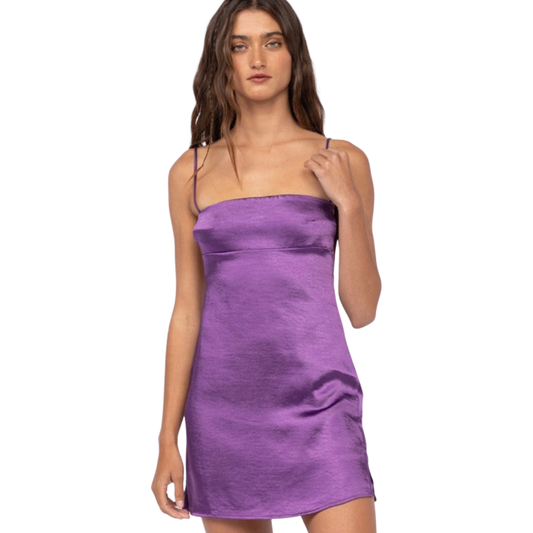 Apparel- Sky to Moon Satin Mini Backless Dress
