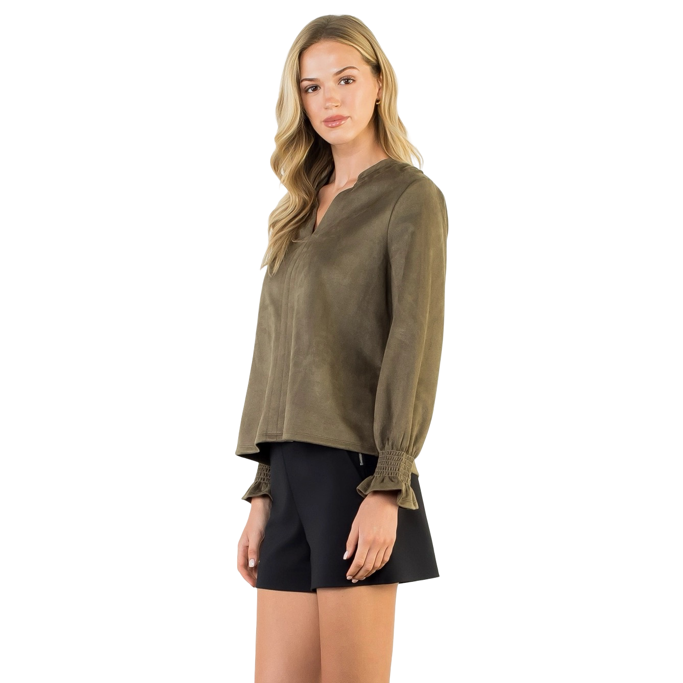 Apparel- THML Long Sleeve V Neck  Top