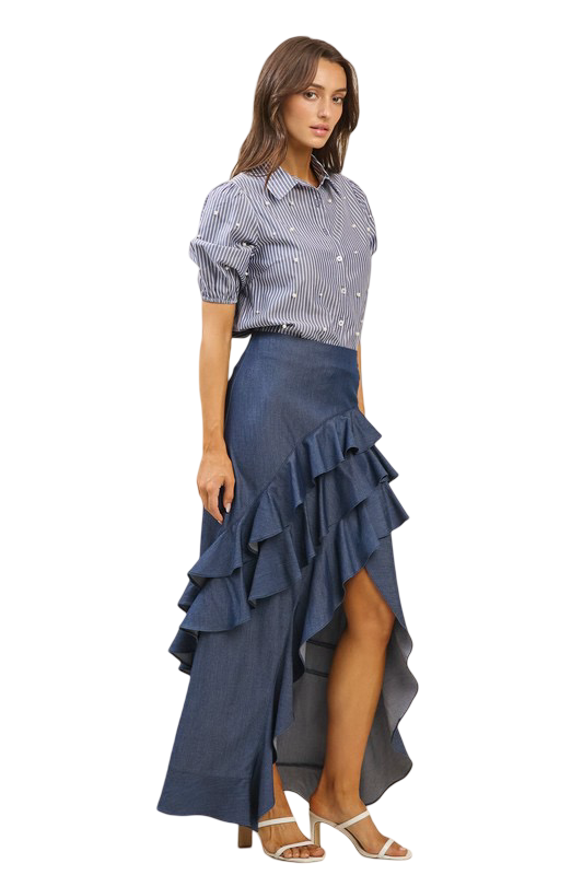 Apparel- Able Midi Slit Front Skirt