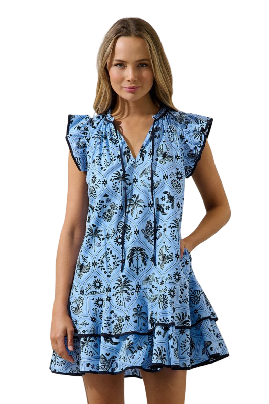 Sugarlips Taris Ruffle Mini Dress Feiry Tropics
