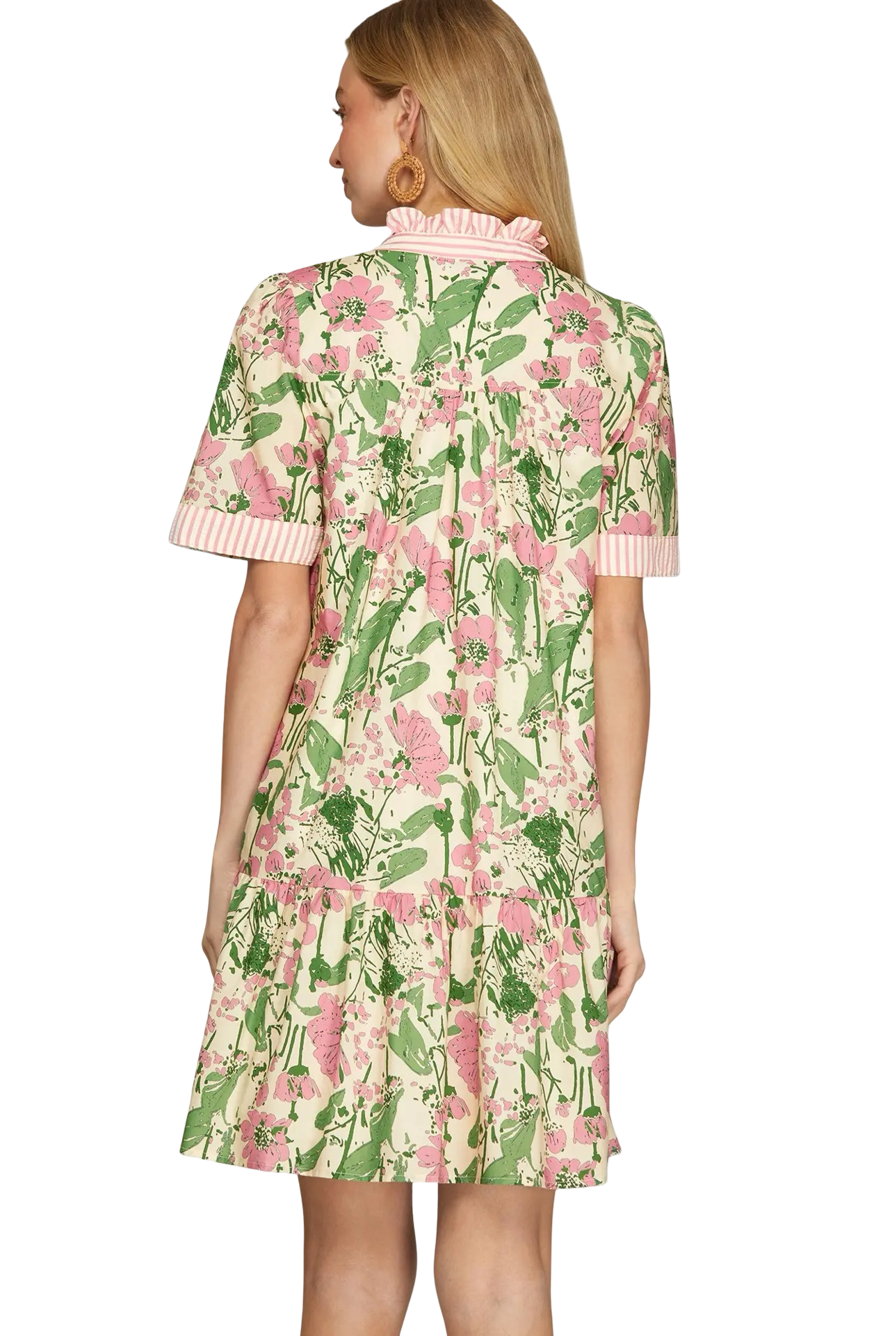 She+Sky Ruffle Sleeve Printed Mini Dress