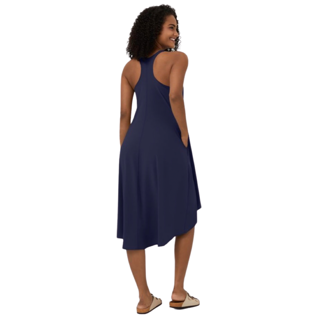 Apparel- Halara Breezeful* Backless Racerback Side Pocket High Low Midi  Dress