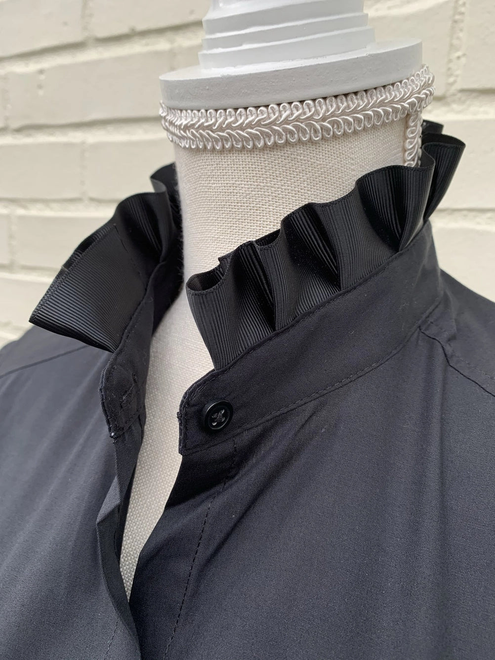 Apparel- Pearly Vines- Barbara Ann Black 3/4 Trim Ribbon Shirt