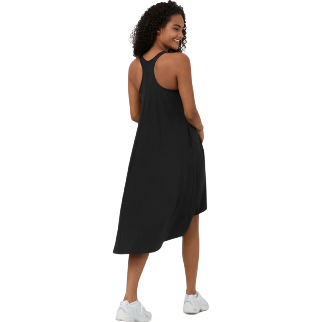 Apparel- Halara Breezeful* Backless Racerback Side Pocket High Low Midi  Dress