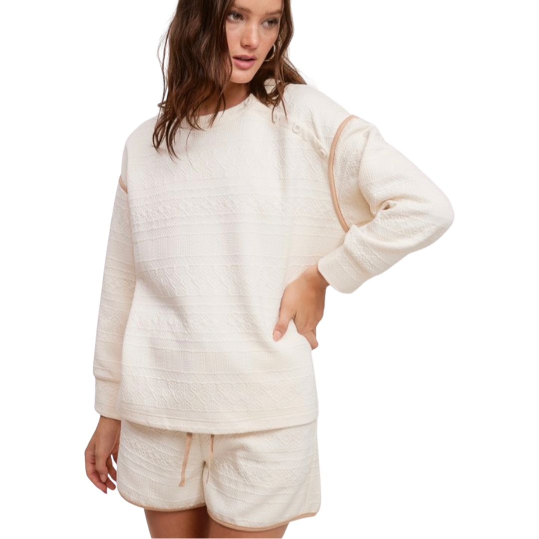 Apparel- Fanco Oversized Quilted Sweatshirt