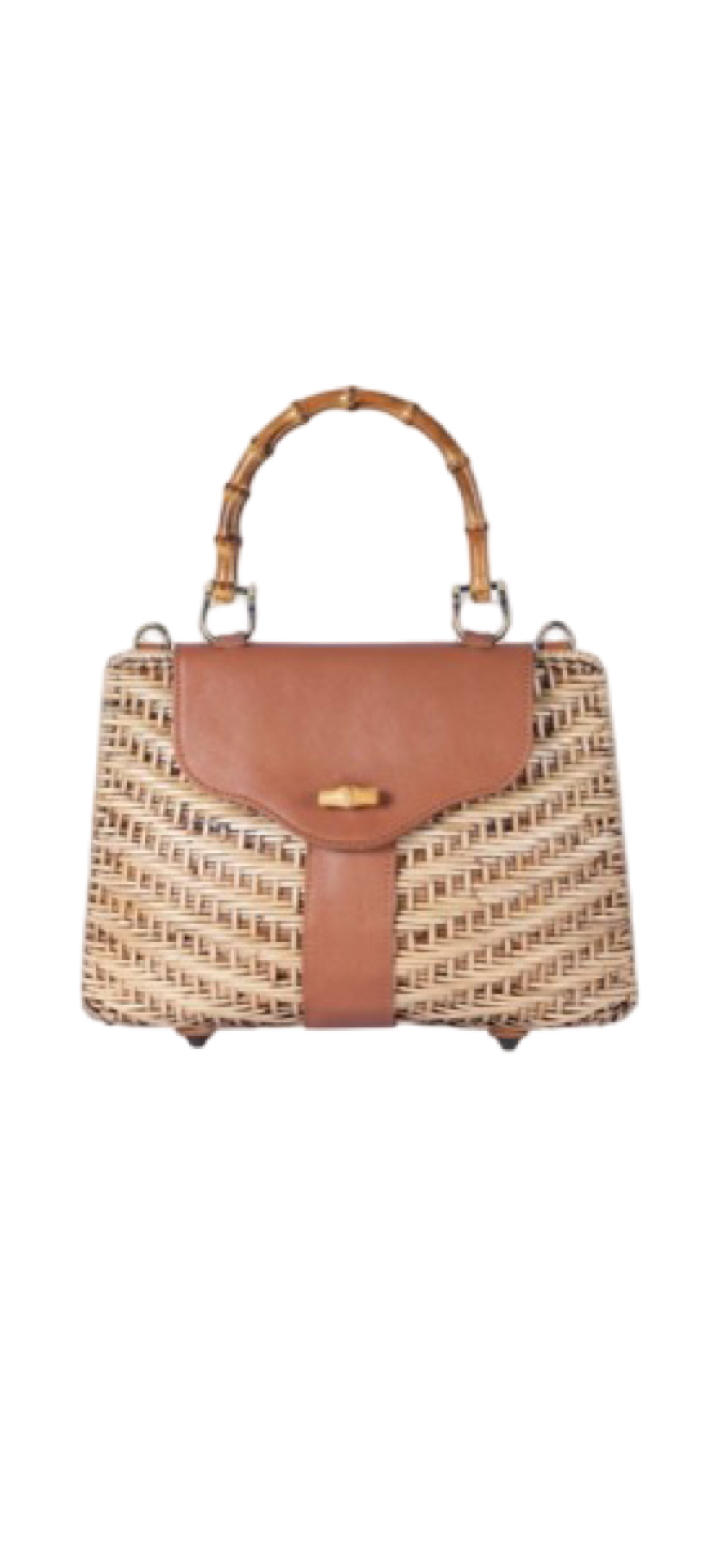 Jelavu Hamptons Collection Jackie Wicker Straw and Leather Handbag