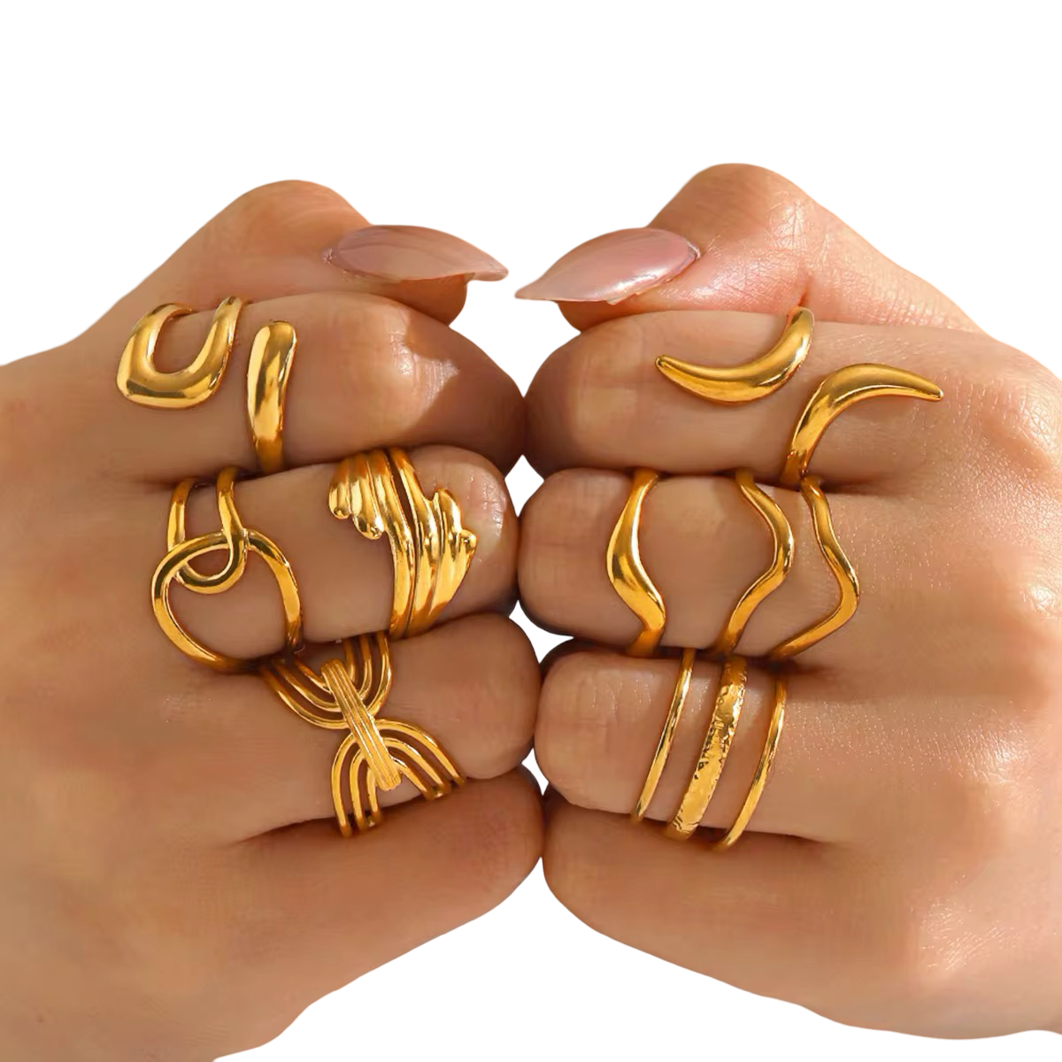 Rings- M&E Bling Gold Plated Stainless Steel Ring