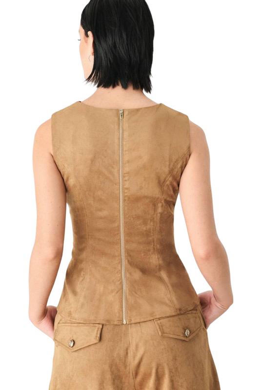 Flying Tomato Faux Suede Top