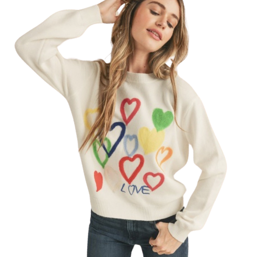 Apparel- En Merci Heart Embroidered Sweater