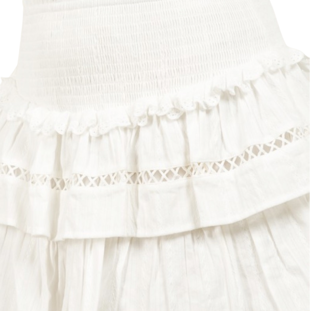 Apparel- Fanco Embroidered Ruffled Mini Skirt
