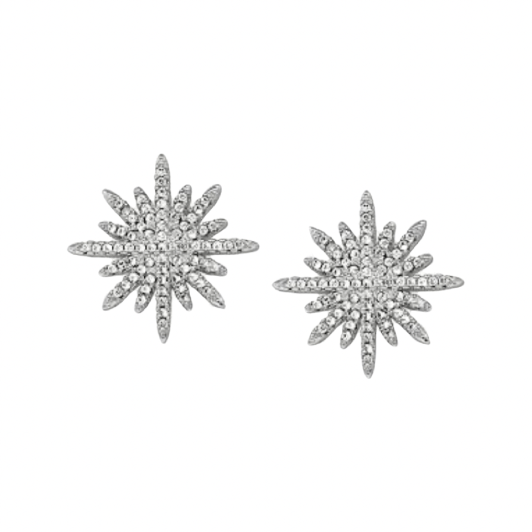 Earrings- M&E Bling Starburst with Crystals Studs