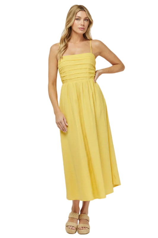 Needii Ruched Style Sleeveless Midi Dress