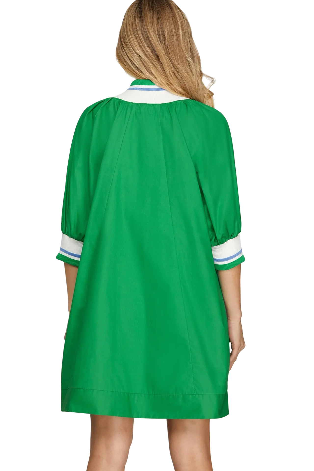 She+Sky  1/2 Sleeve Zip Front Mini Dress