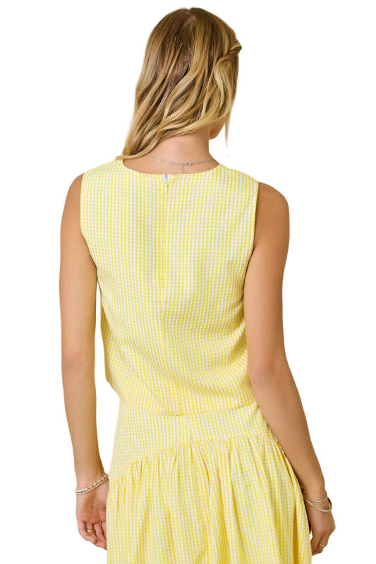 Day+Moon Gingham Scoop Neck Sleeveless Top