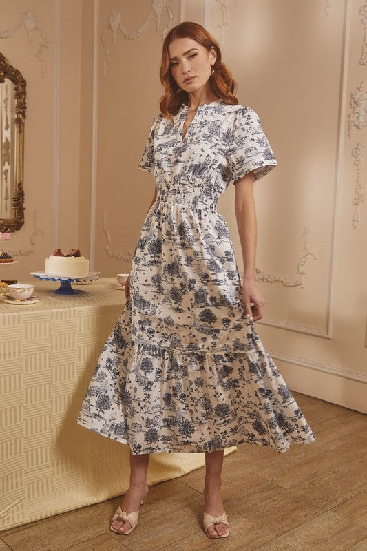 Sugarlips Renzo Toile Poplin Maxi Dress