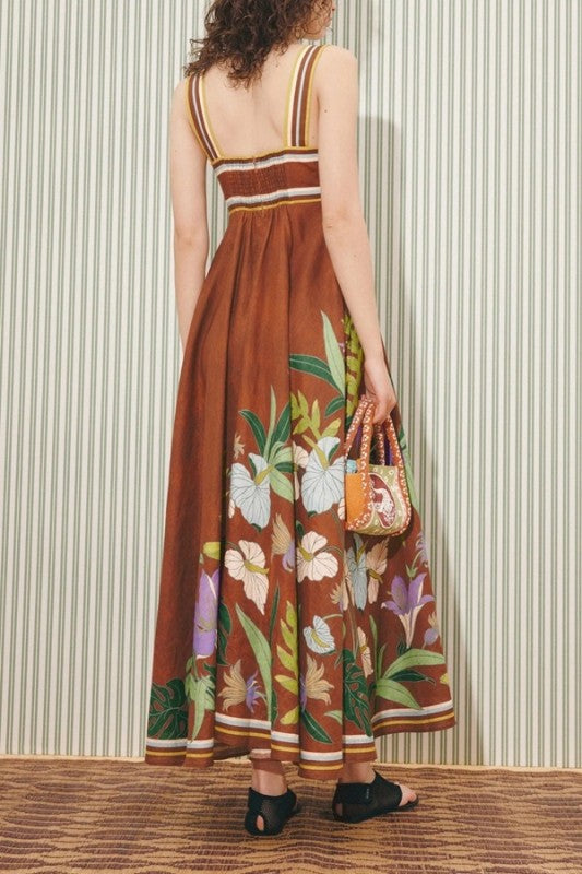 Sundayup Floral Front Twist Maxi Dress