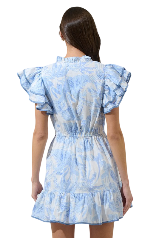 Apparel- Sugarlips Poly Floral Alina Ruffle Shift Mini Dress