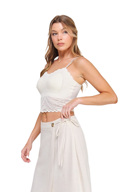 Apparel-Allie Rose Fine Lace Scalloped Bralette