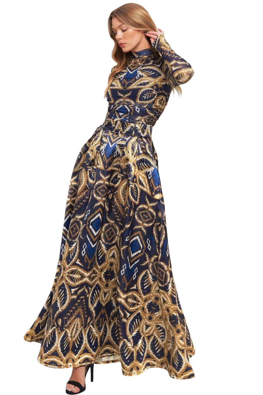 Apparel- Flying Tomato Pattern Woven Maxi Skirt