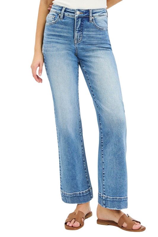 Risen High Rise Tummy Control Straight Leg Jeans