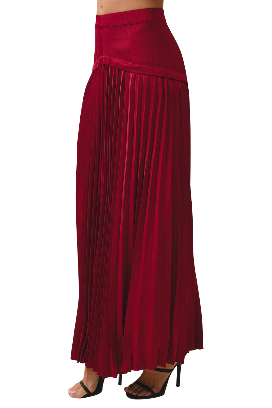 Apparel- TCEC Wide Yoke Pleated Maxi Skirt