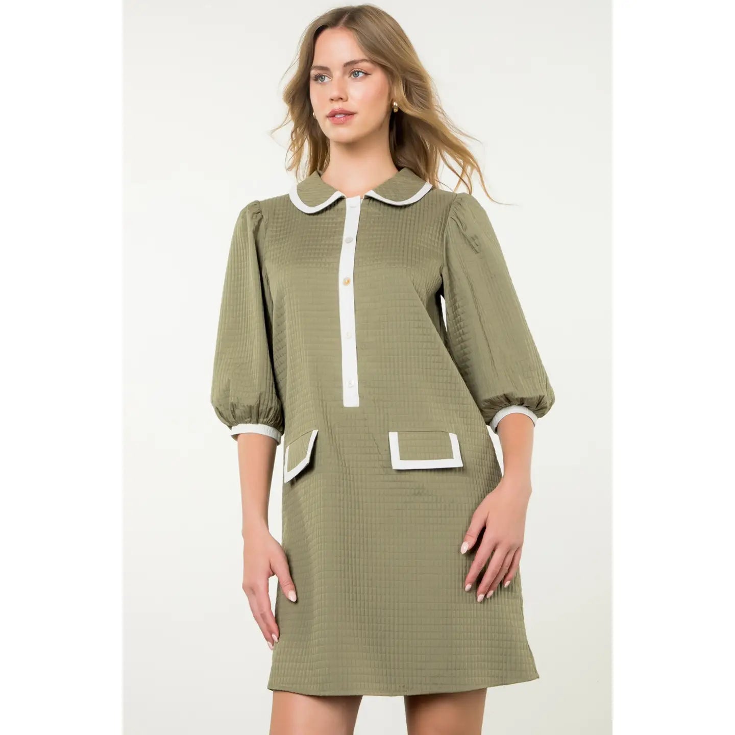 Apparel- THML Long Sleeve Textured Midi Dress