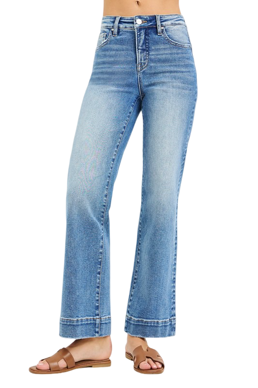 Risen High Rise Tummy Control Straight Leg Jeans