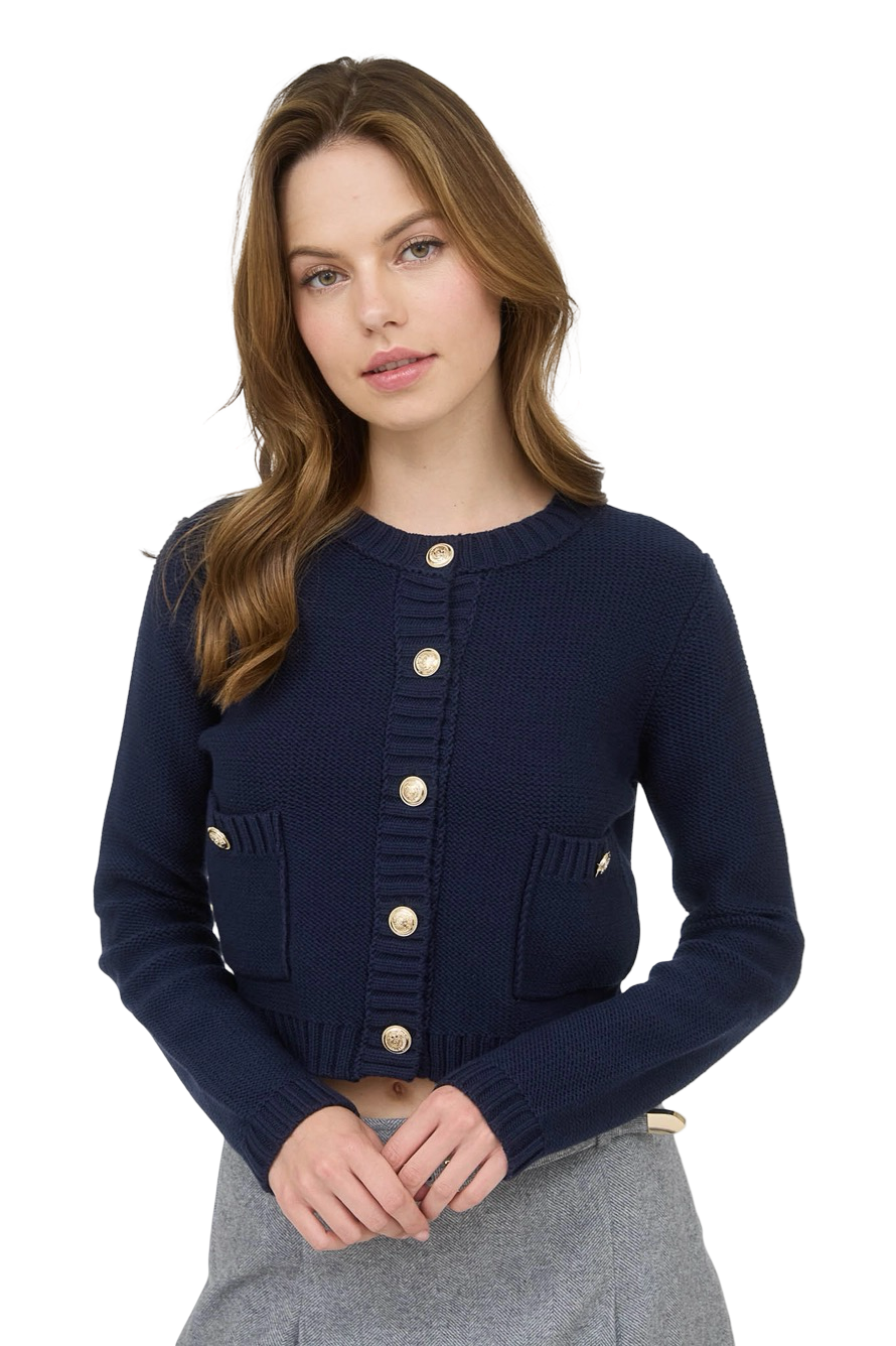 Apparel- The Workshop Gold Button Knit Cardigan Top