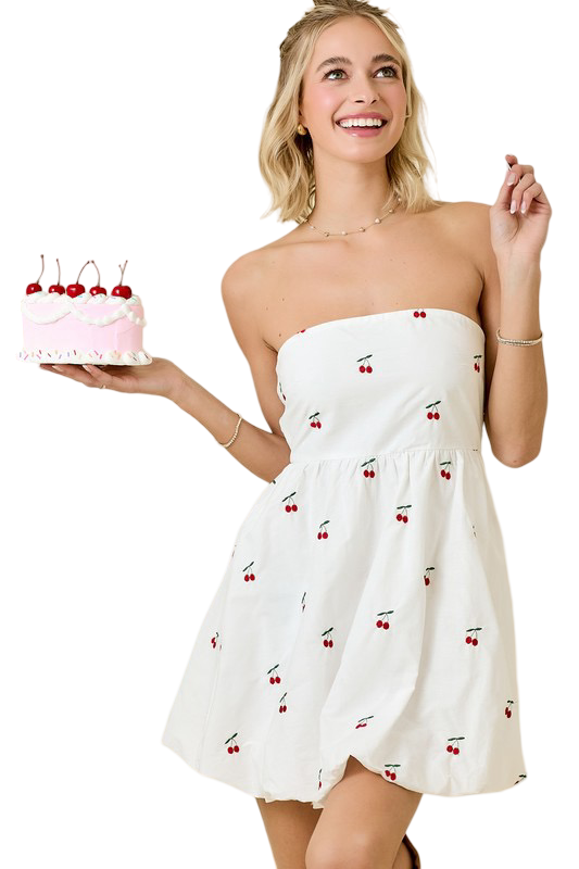 Apparel- Day+Moon Strapless Lace Tiered Mini Dress