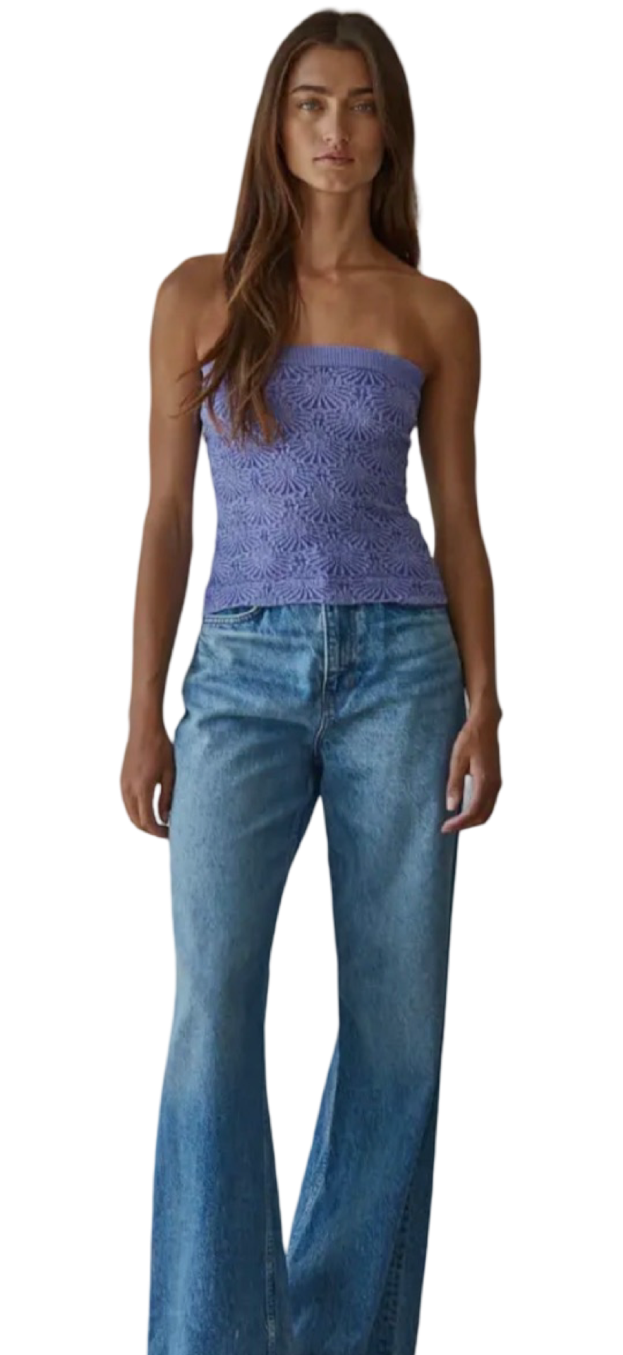 By Together Knit Modal Jacquard Tube Top