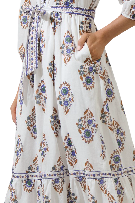 Sugarlips Rennie Floral Darny Long Sleeve Midi Dress