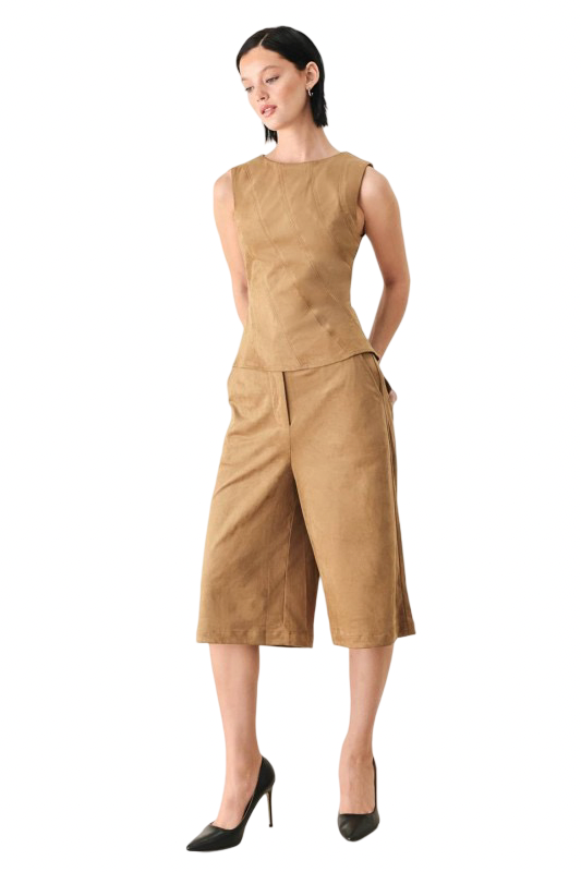 Flying Tomato Faux Suede Top