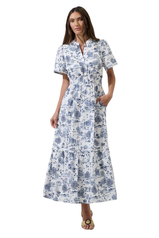 Sugarlips Renzo Toile Poplin Maxi Dress