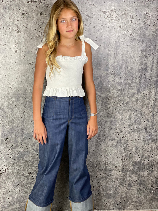 Girls- If So Top With Bow Back