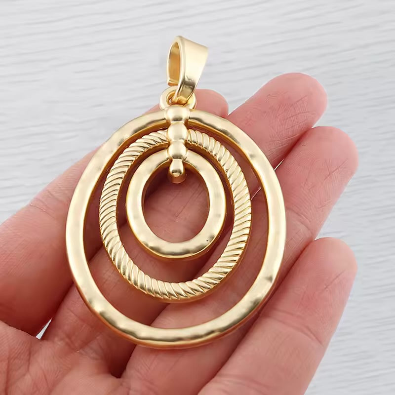 Pendants- M&E Bling Large Gold Dangle Pendant