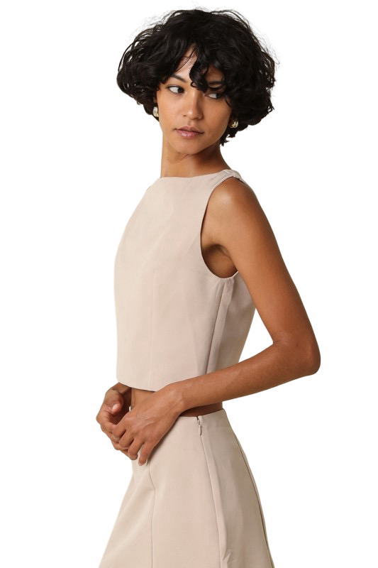 Olivaceous Blair Tailored Cropped Top