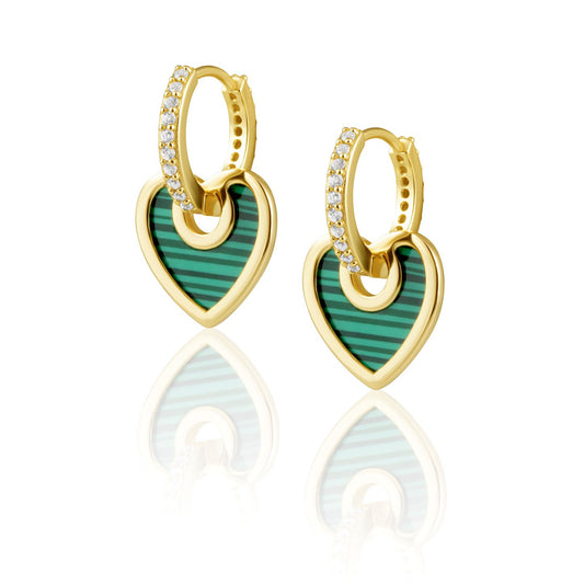 Earrings- Sahira Design Lucy CZ Heart Huggies