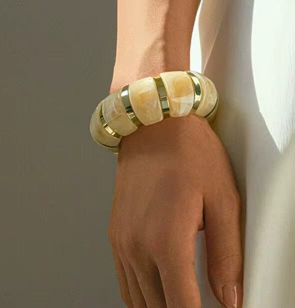 Bracelets- M&E Bling Retro Acrylic Punk Stretch Bracelet