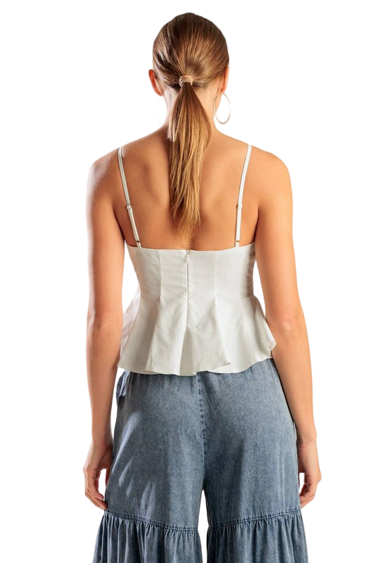 Flying Tomato Ruffled Neck Cami Top
